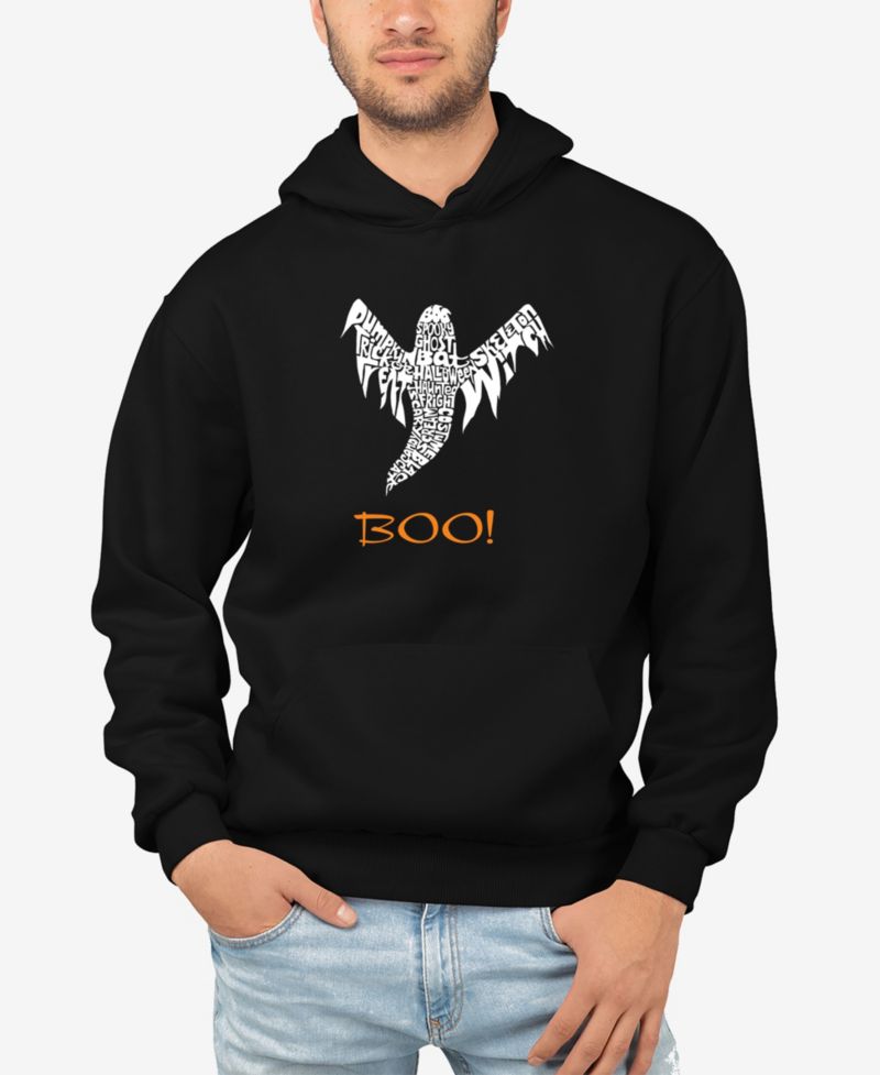 Men's Halloween Ghost Word Art Hooded Sweatshirt