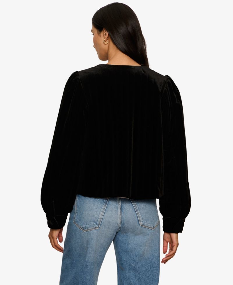 Women's Pepper Velvet Cropped Puff-Sleeve Jacket
