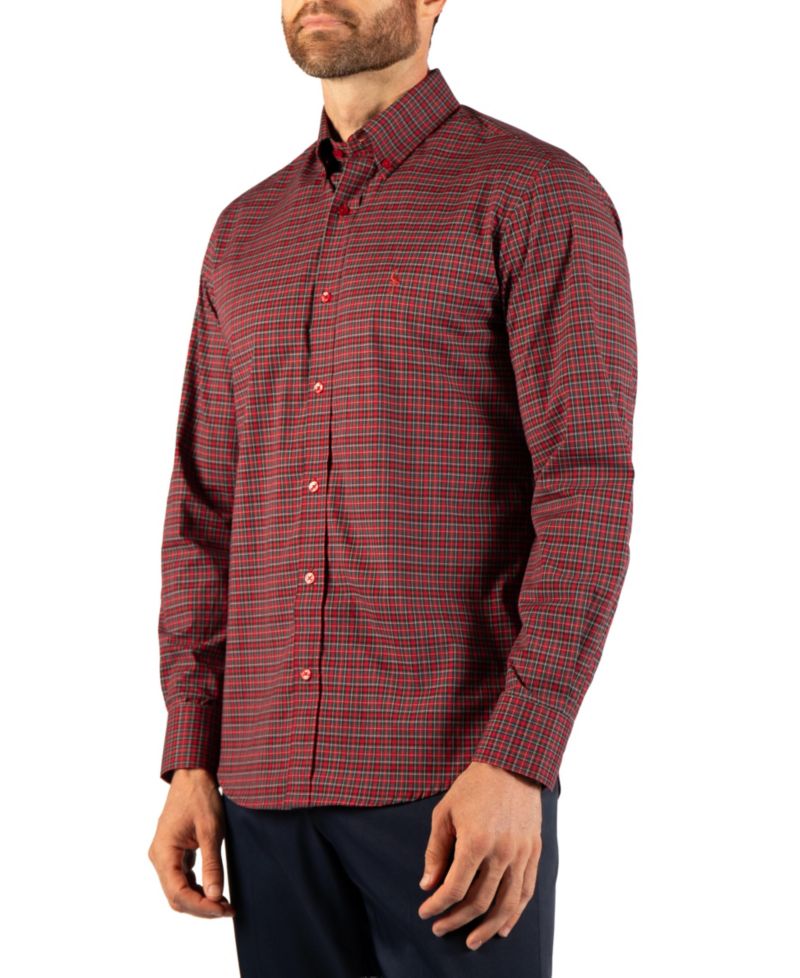 Men's Holiday Mini Tartan Long-Sleeve Shirt