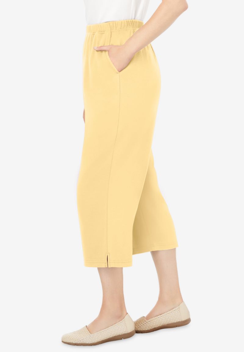 Women's Within 7-Day Elastic-Waist Stretchy Knit Capri