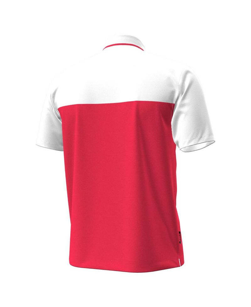 Men's Red/White Utah Utes Green Blocked Polo Shirt