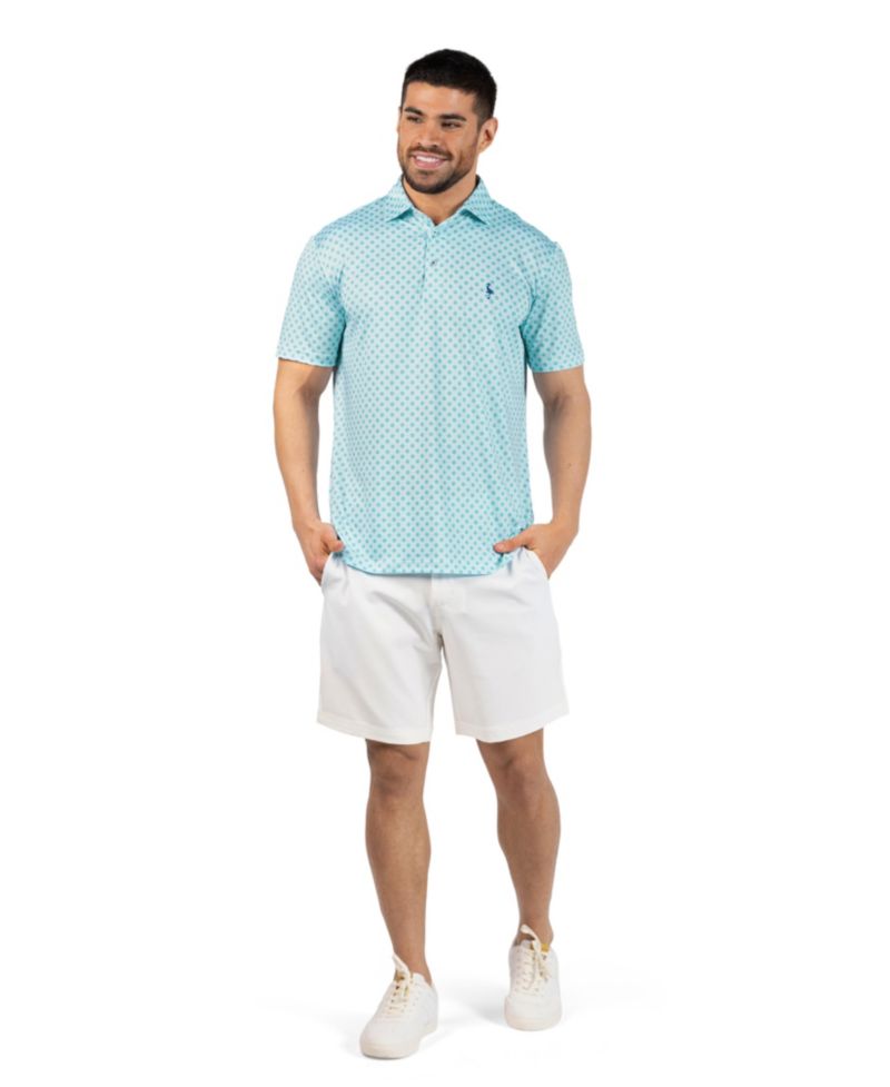 Men's Micro Geo Floral Printed Performance Polo
