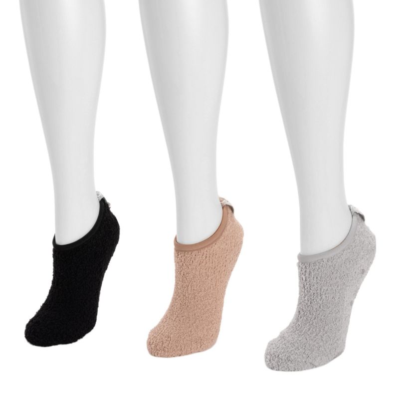 Women's Ballerina Cozy Socks with Grippers, 3 Pair Pack