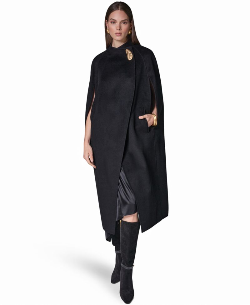 Women's Wool-Blend Maxi Cape Coat