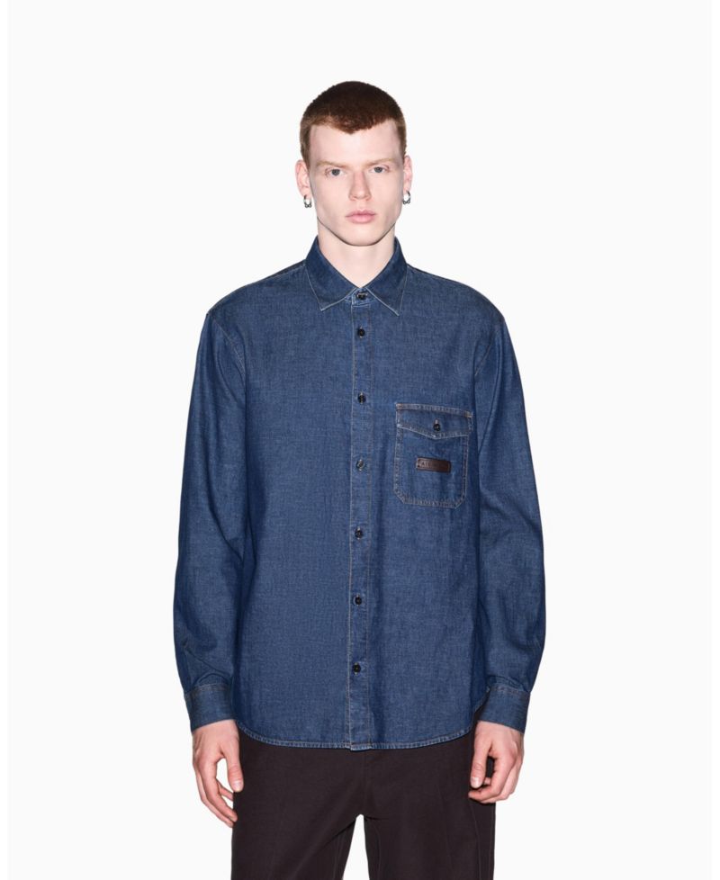 Men's Long Sleeve Cotton Denim Woven Shirt