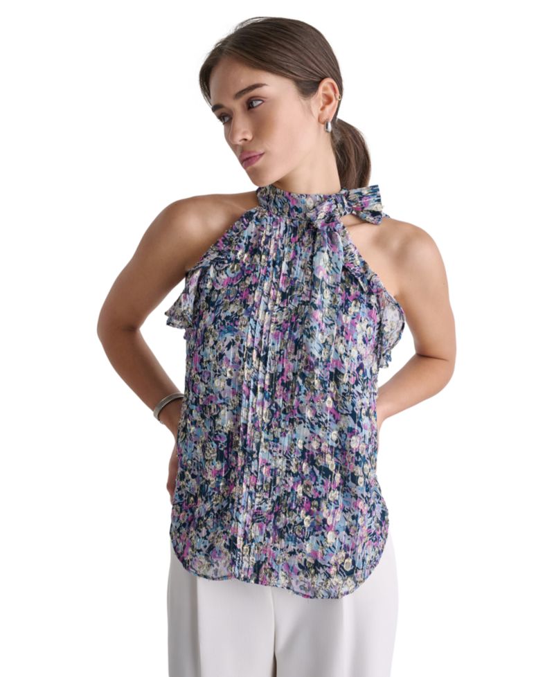 Women's Printed Sleeveless Halter Top