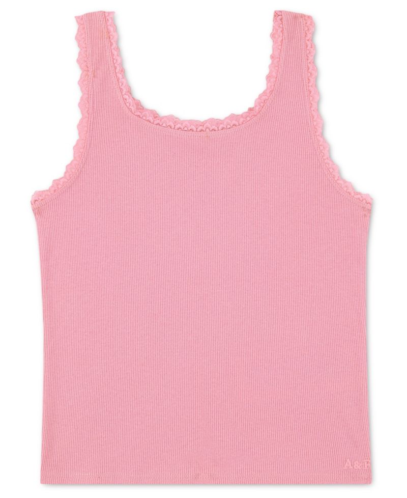 Girls' 5-16 Lace-Trim Sleeveless Tank Top