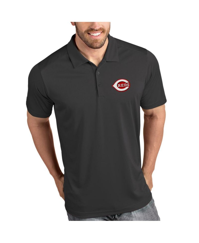 Men's Gray Cincinnati Reds Tribute Polo
