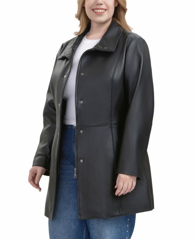 Plus Size Rosie Leather Coat