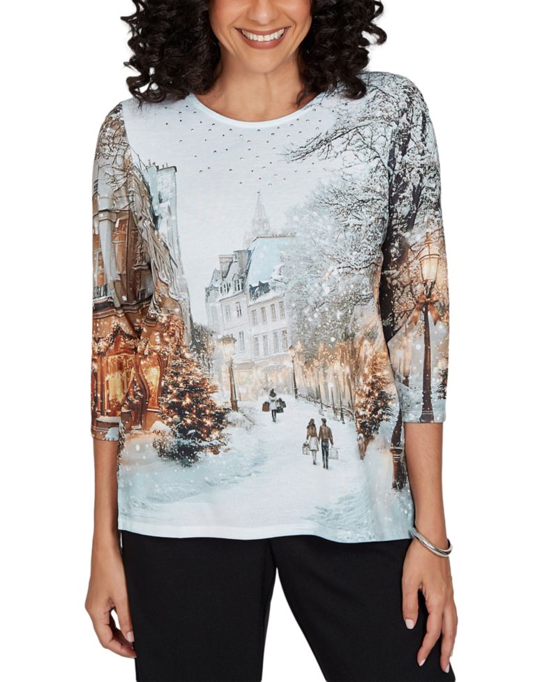 Women's Classic Christmas In The City Knit Top
