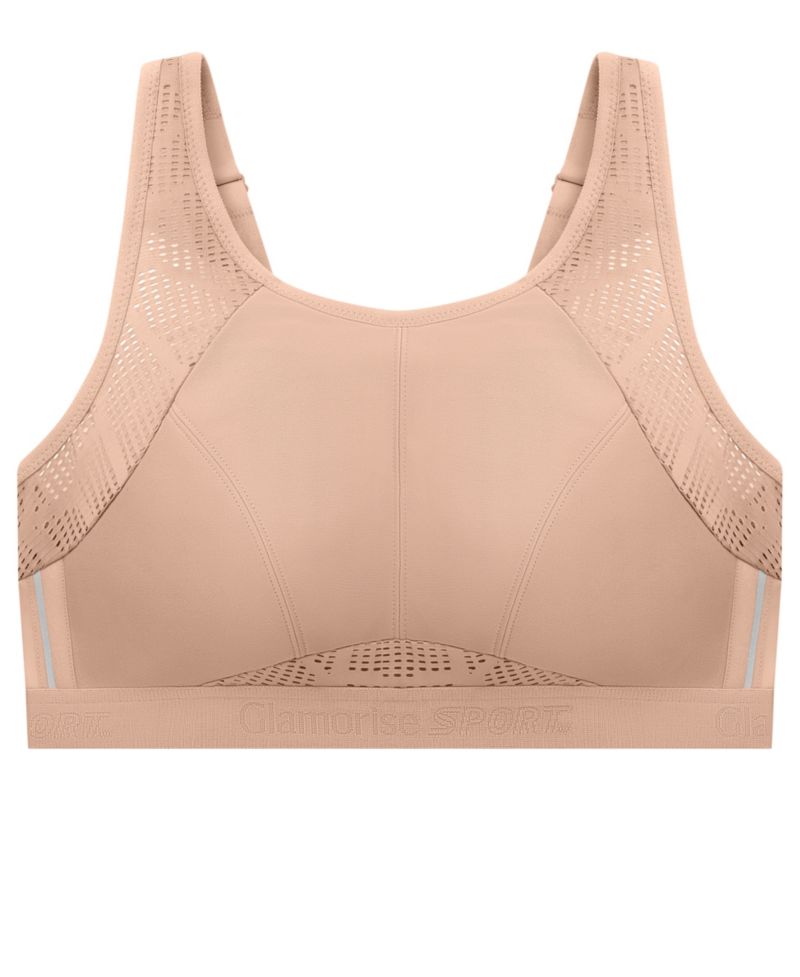 Full Figure Plus Size No-Sweat Mesh Sports Wirefree Bra 1068