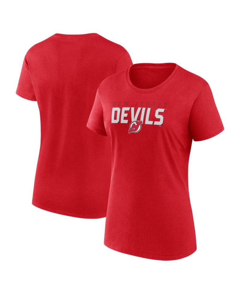 Women's Red New Jersey Devils Launch Scoop Neck T-Shirt