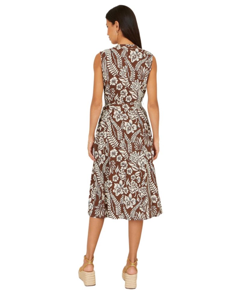 Women's Leaf Print Shirt Dress