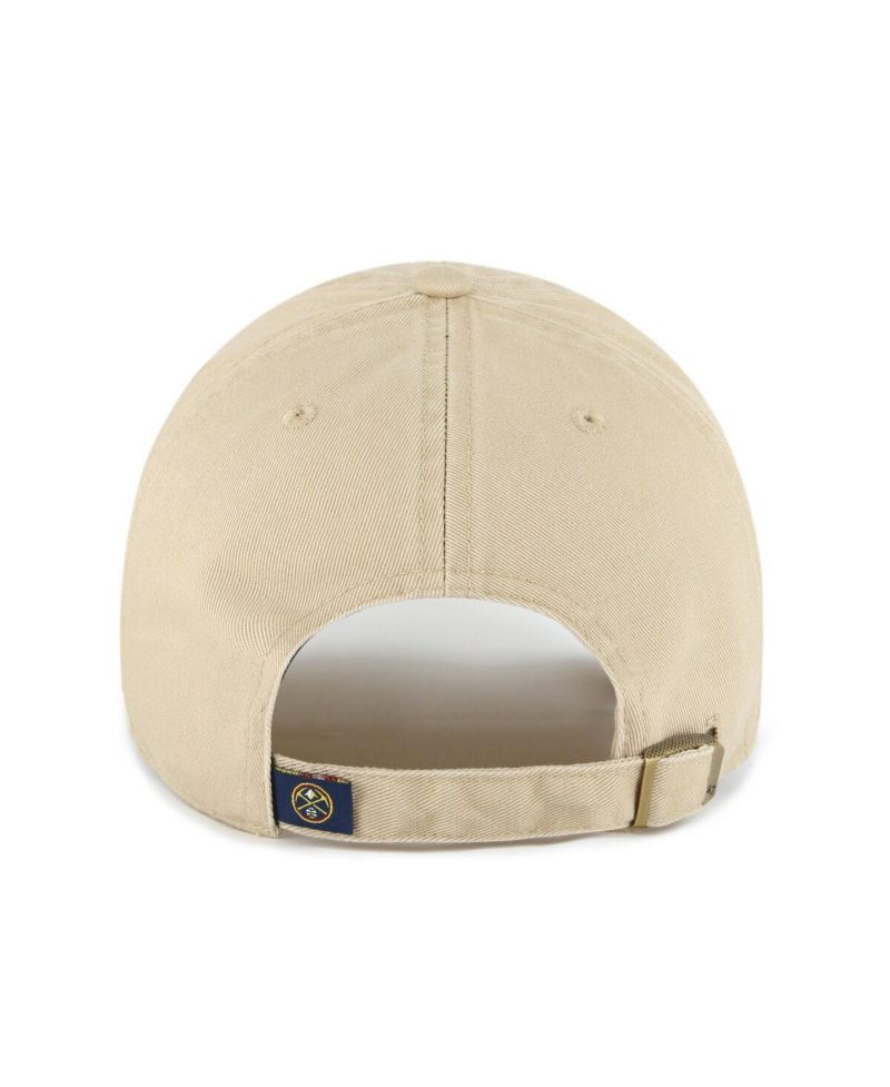 Men's Khaki Denver Nuggets Logo Clean Up Adjustable Hat