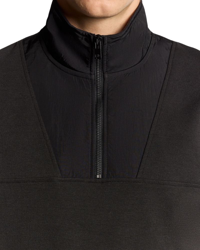 Men's Panelled Hybrid Quarter Zip Sweatshirt