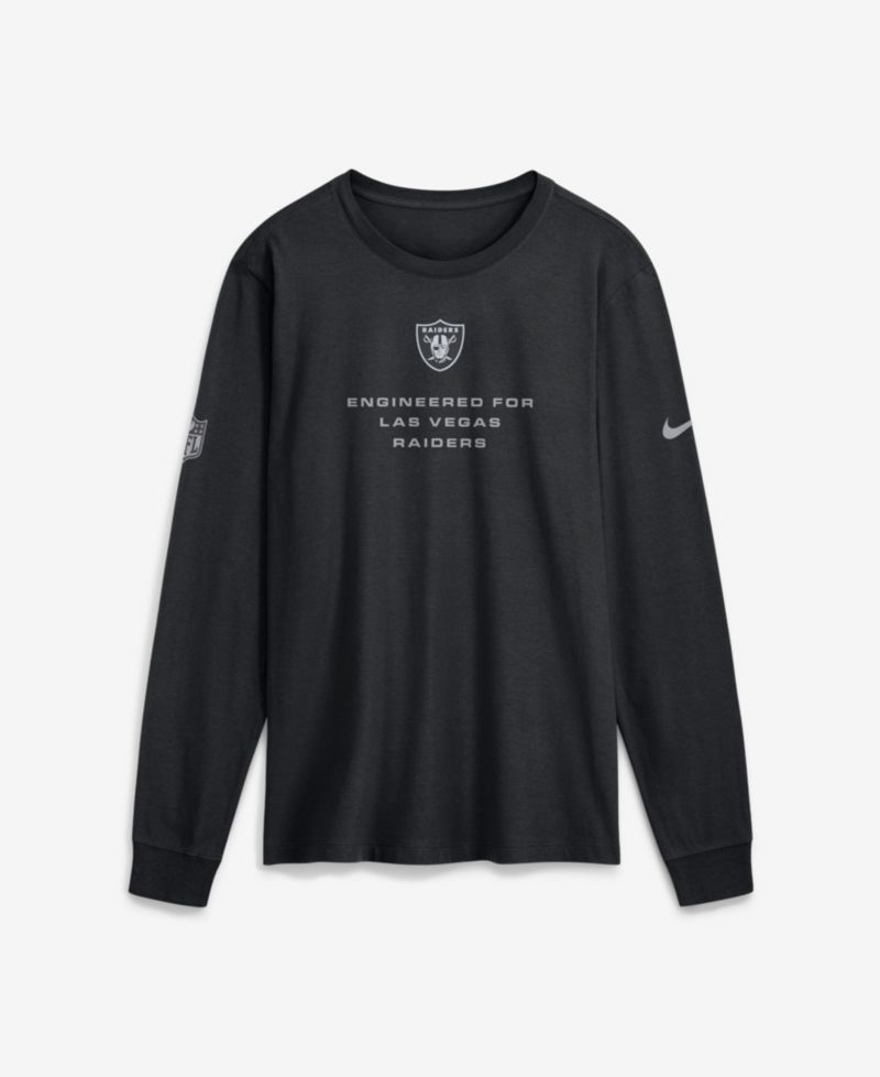 Men's Black Las Vegas Raiders Sideline Bold Arch Star Dri-FIT Long Sleeve T-Shirt