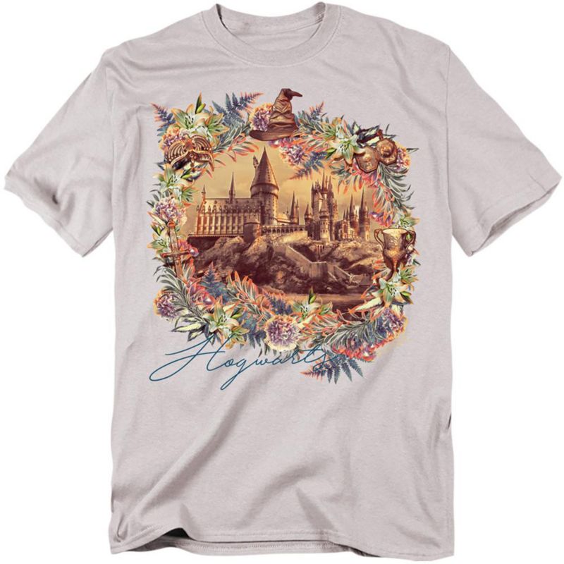 Men's Hogwarts Image Wfloral Wreath T Shirt