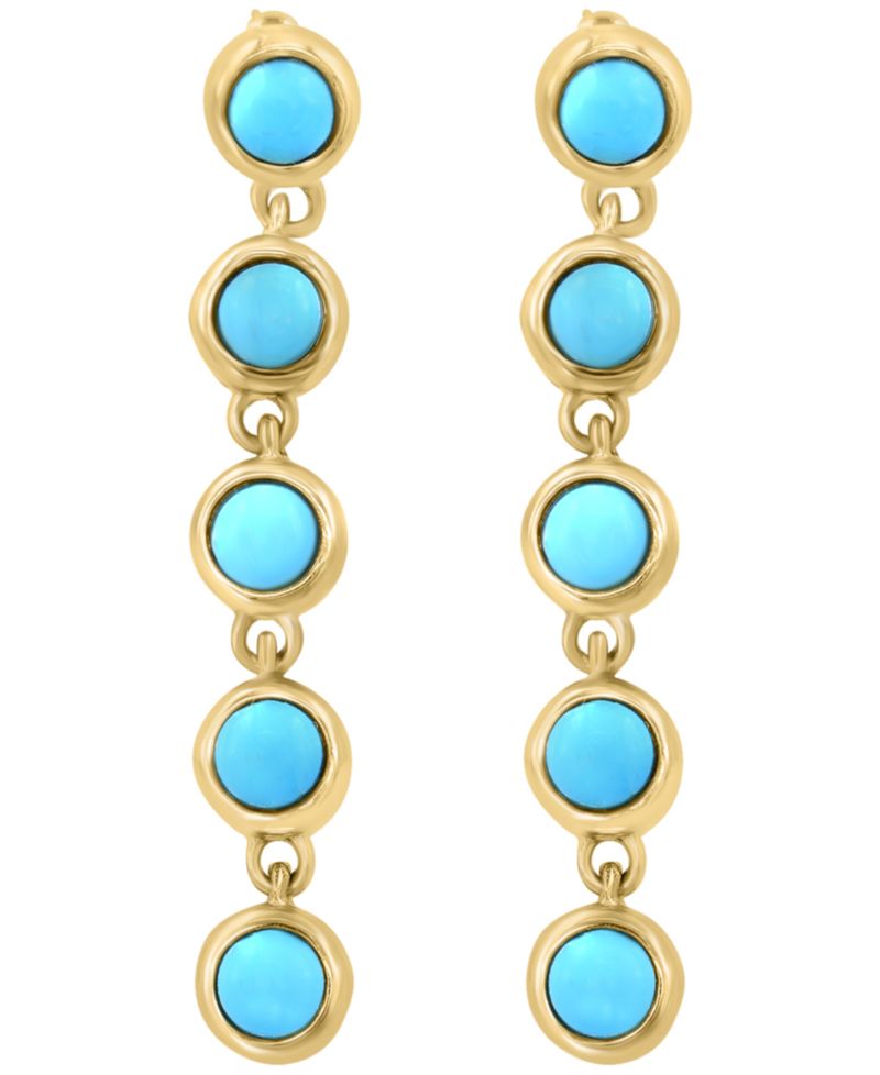 Turquoise Earrings in 14k Gold Over Sterling Silver