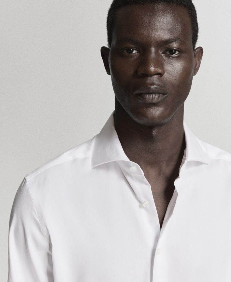 Men's Cotton Slim-Fit Dress Shirt