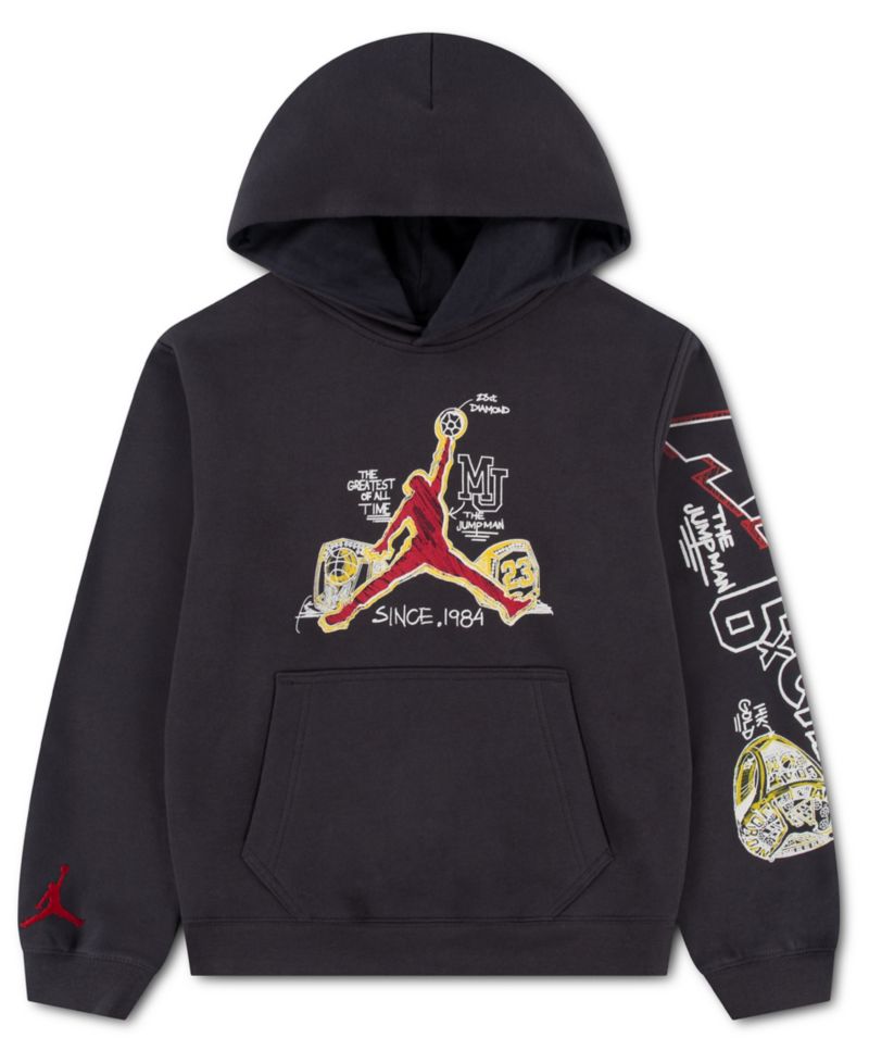 Boys' 4-20 Championship Ring Sketch Graphics Kangaroo Pocket Pullover Hoodie