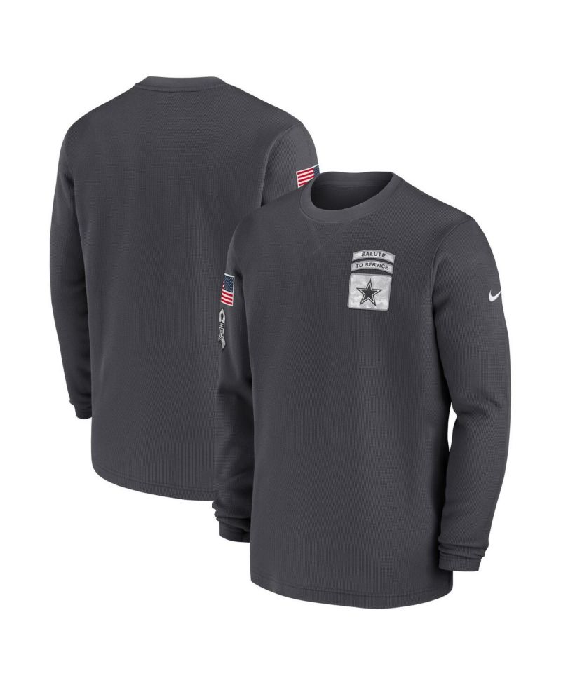 Men's Anthracite Dallas Cowboys 2024 Salute to Service Long Sleeve T-Shirt