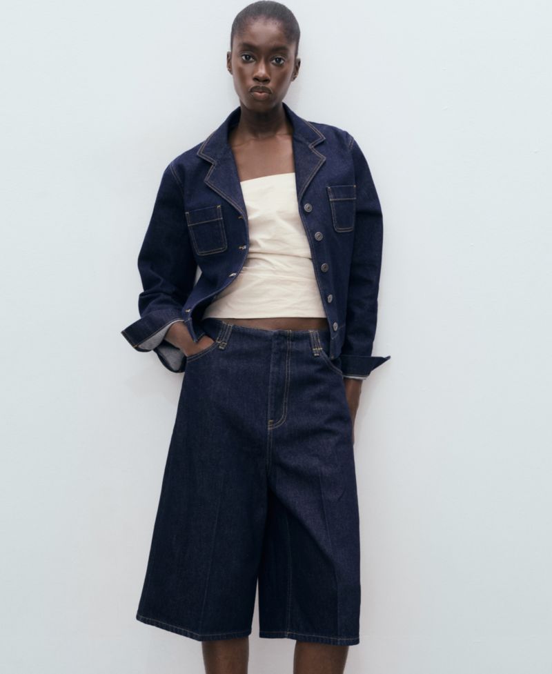 Women's Mid-Rise Denim Bermuda Shorts