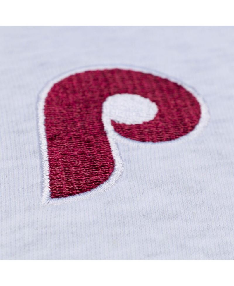 Women's Heather Gray Philadelphia Phillies Script Cropped Boxy T-Shirt