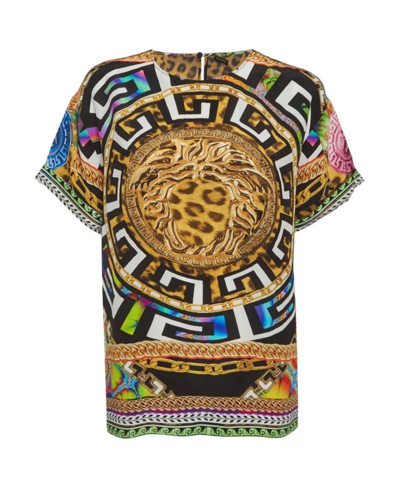 Women's Amplified Print Silk Tunic Top