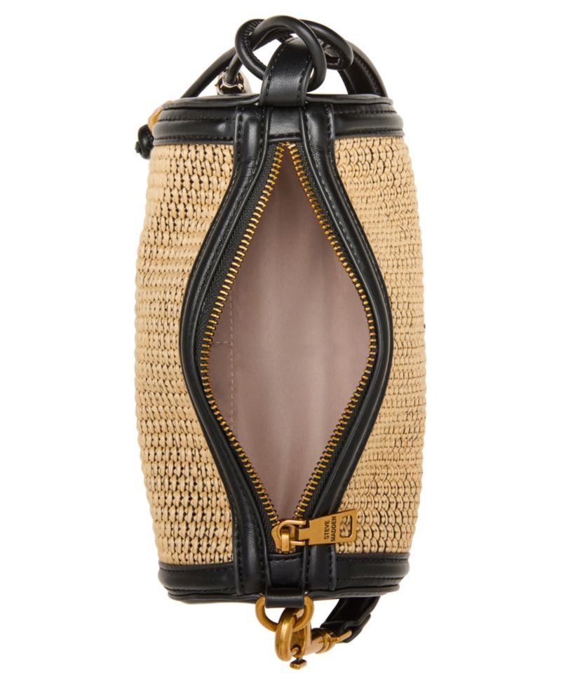 Bpriya Small Raffia Barrel Bag
