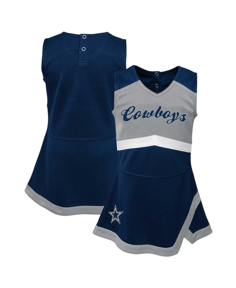 Girls Infant Navy Dallas Cowboys Cheer Captain Jumper Dress