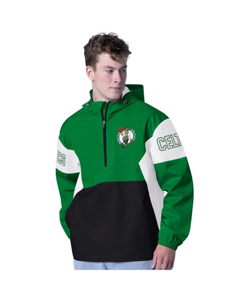 Men's Kelly Green/Black Boston Celtics Tailgate Half-Zip Hoodie