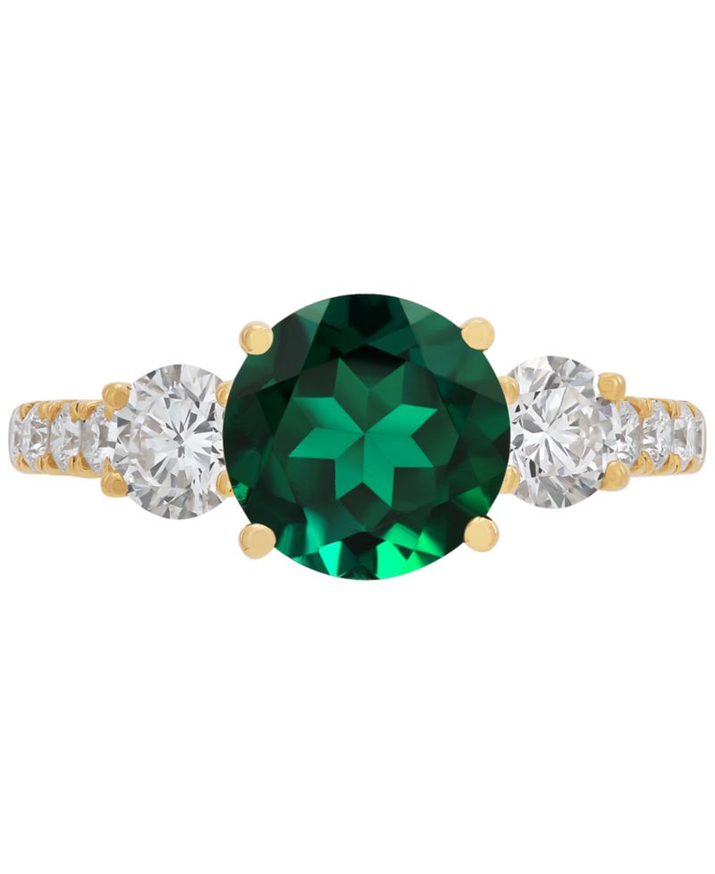 Lab Grown Ruby (3 ct. t.w.) & Lab Grown Diamond (1 ct. t.w.) Ring in 14k Gold (Also in Lab Grown Emerald & Lab Grown Sapphire)