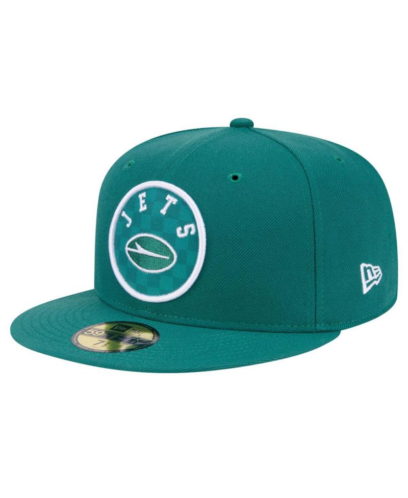 Men's Green New York Jets Checkered 59FIFTY Fitted Hat