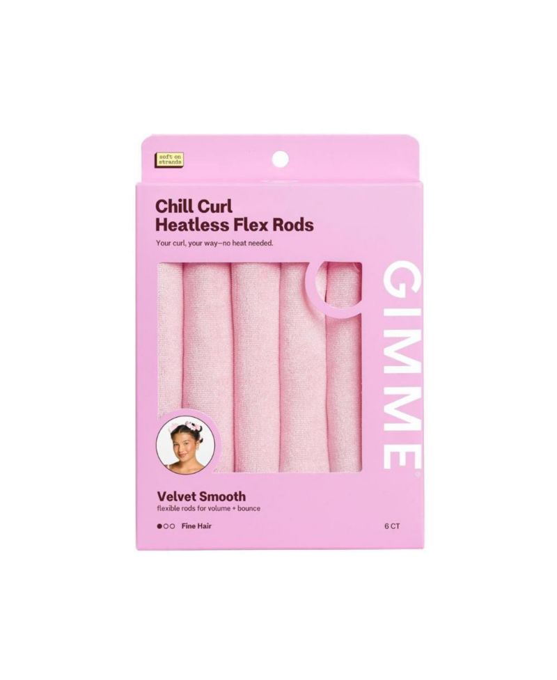 Chill Curl Heatless Flex Rods Gentle and Bendable Hair Rods for Overnight Curls Snap Closure for Secure Hold Fine Hair, 6 Count