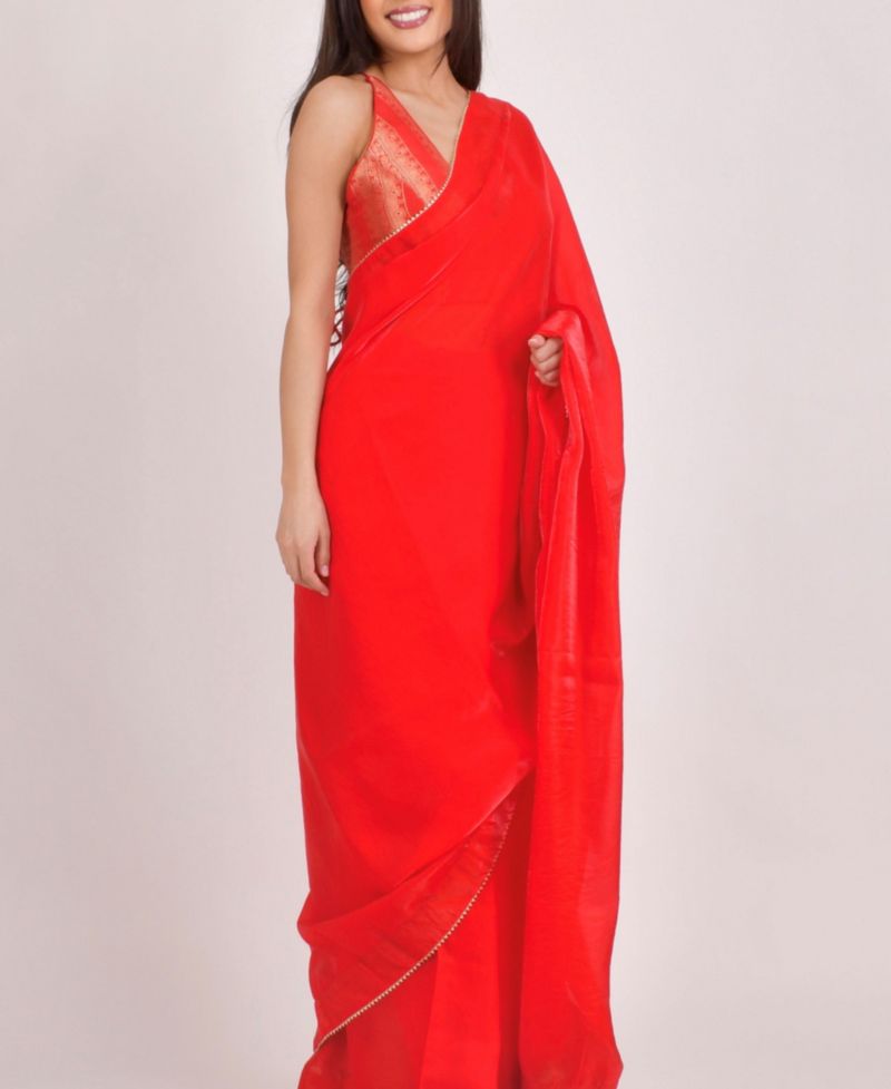 Women's Jacquard Pre-Stitched Saree