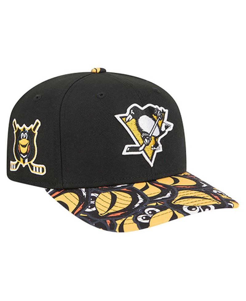 Men's Black Pittsburgh Penguins Mascot Visor 9SEVENTY Adjustable Hat