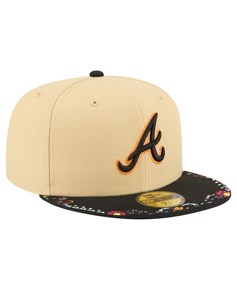 Men's Light Beige Atlanta Braves Two-Tone Embroidered Visor 59FIFTY Fitted Hat