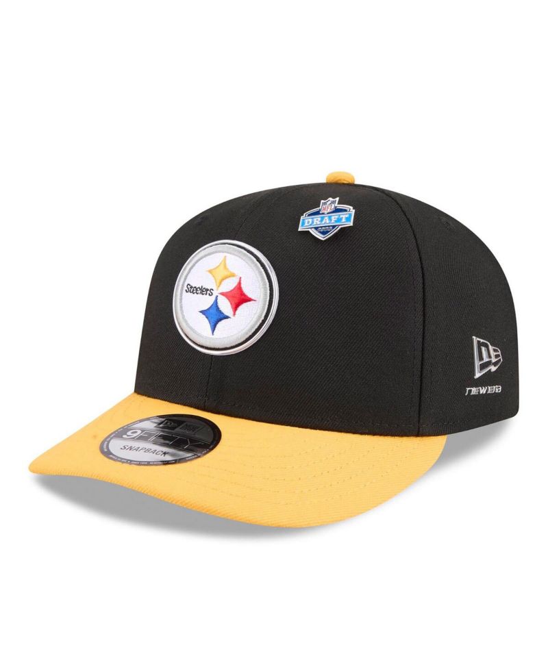 Men's Black/Gold Pittsburgh Steelers 2026 NFL Draft On Stage Pre-Curved 9FIFTY Snapback Hat