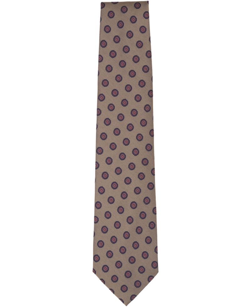 Men's Circle Flower Medall Floral-Medallion Tie