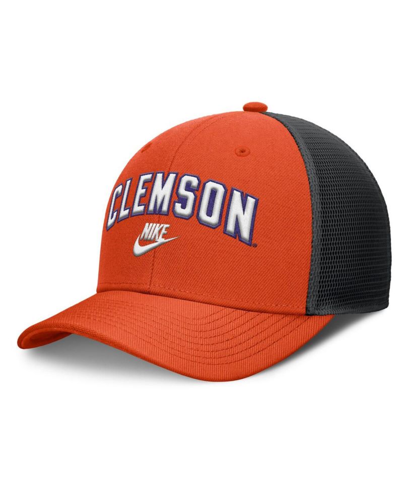Men's Orange/Black Clemson Tigers Legacy Arch Rise Performance Trucker Adjustable Hat