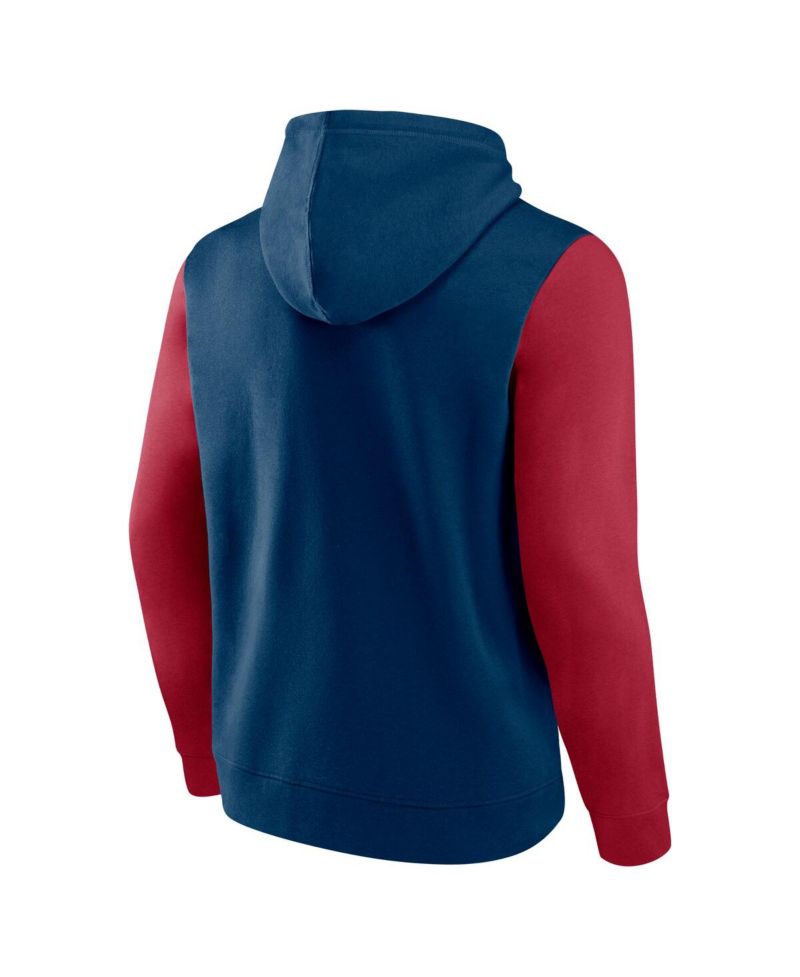 Men's Navy/Red Houston Texans Outline Pullover Hoodie