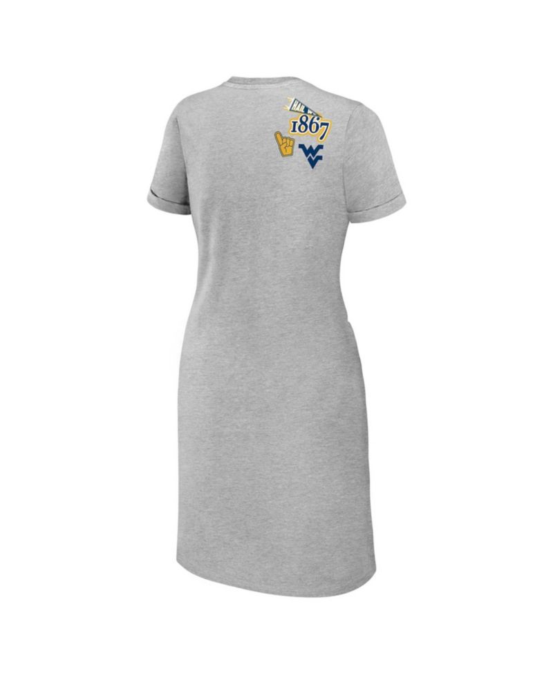 Women's Heather Gray West Virginia Mountaineers Knotted T-Shirt Dress