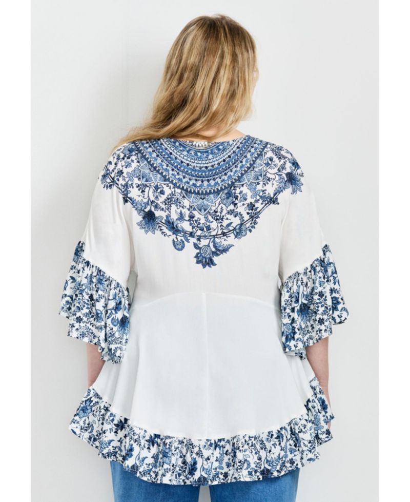 Women's Plus Size Frankie Frill Detail Tunic
