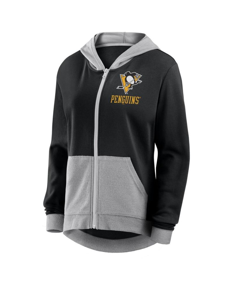 Women's Black Pittsburgh Penguins Hit It French Terry Full-Zip Hoodie