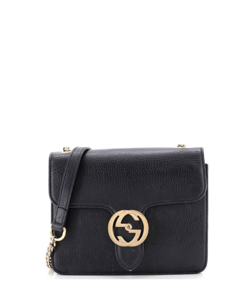 Small Interlocking Shoulder Bag Leather