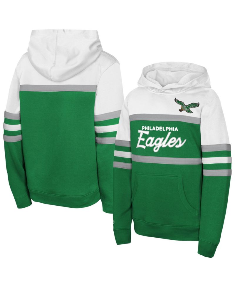 Big Boys and Girls Kelly Green Philadelphia Eagles Throwback Head Coach Hoodie