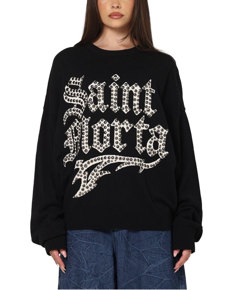 Men's Sanctified Crewneck Sweater - Black 3XL