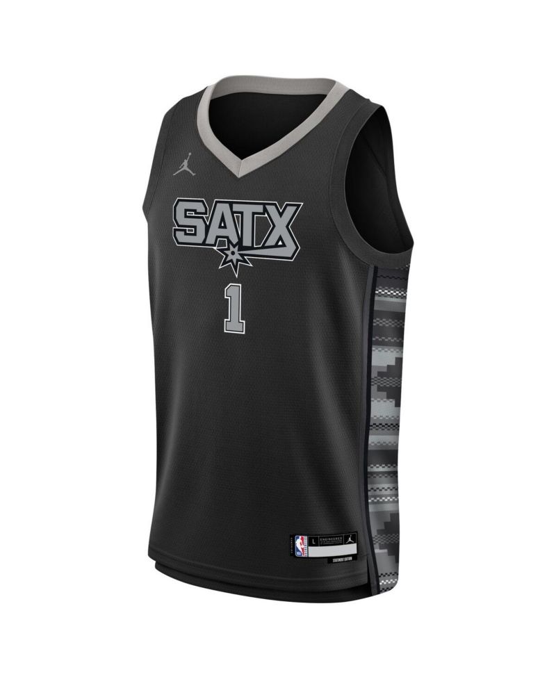 Big Boys Victor Wembanyama Black San Antonio Spurs Swingman Jersey - Statement Edition