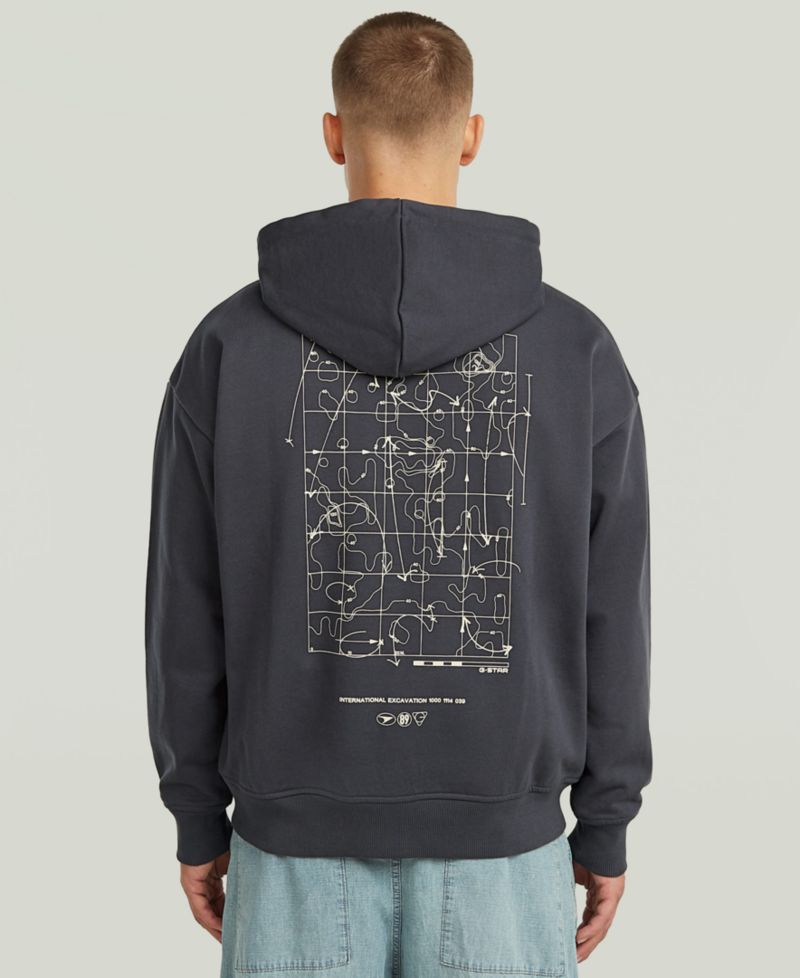 Men's Back Graphic Hooded Zip Sweatshirt