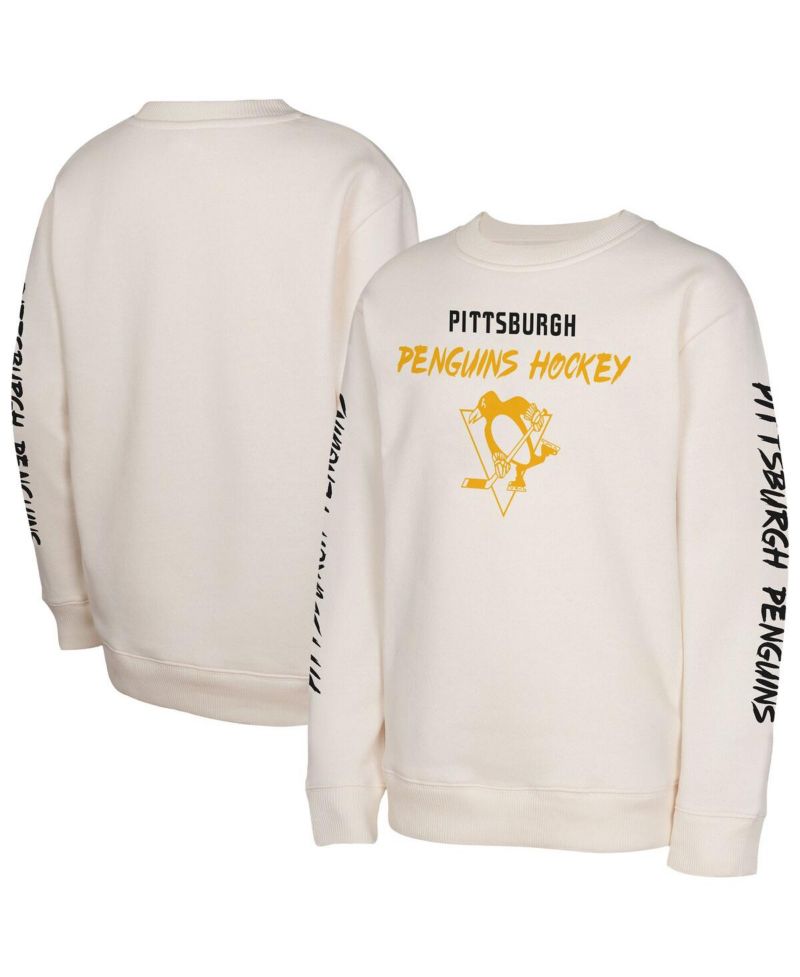 Big Boys and Girls Cream Pittsburgh Penguins Star Power Pullover Sweatshirt